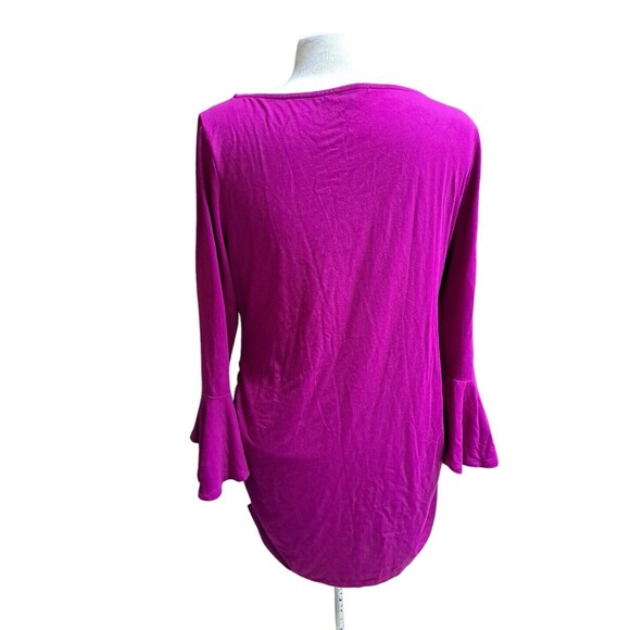 Kimi and Kai Top Womens Large Maternity Body-Con Tunic Short Dress Fuschia Pink - Picture 3 of 8